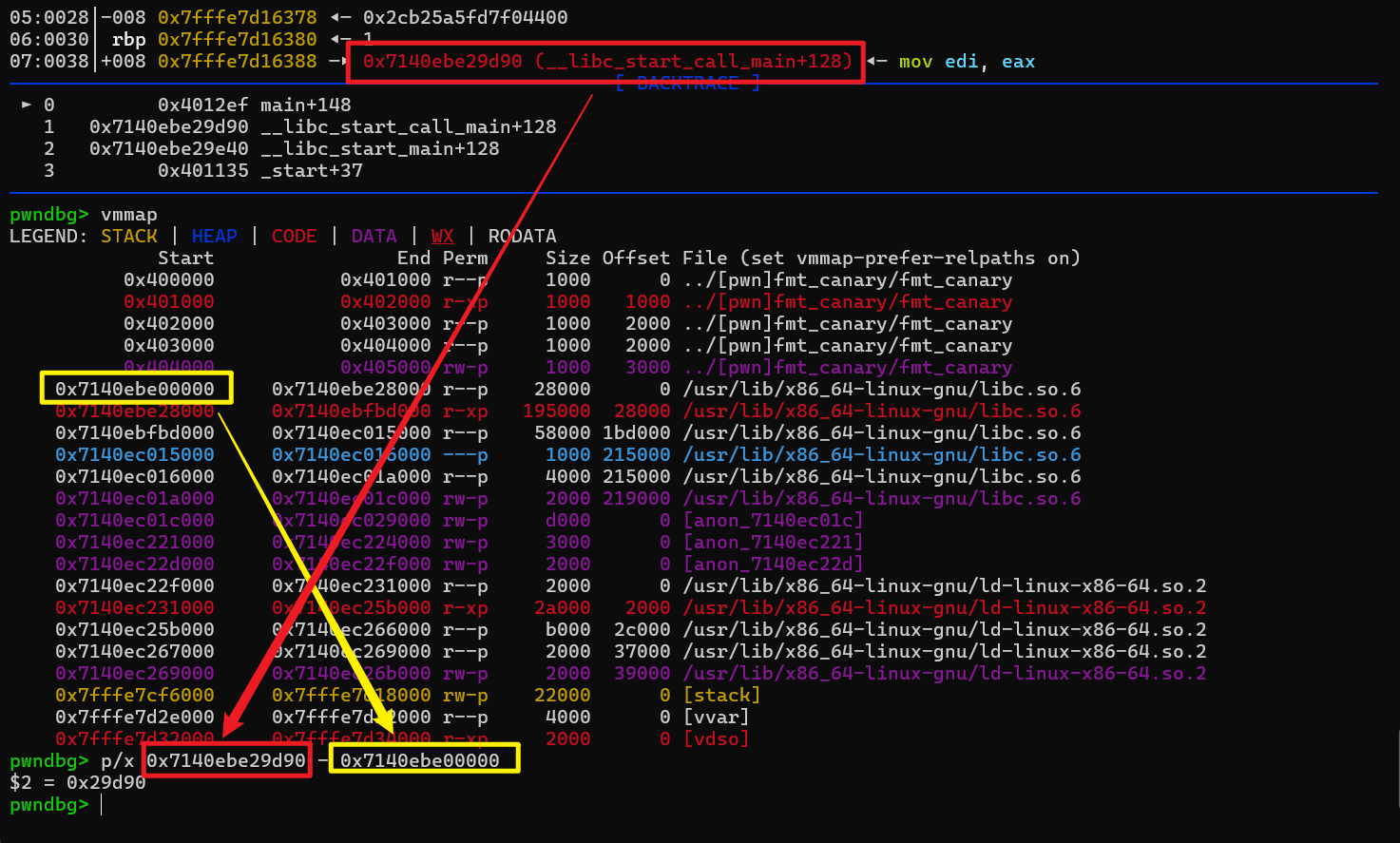 vmmap 查看 libc 基地址