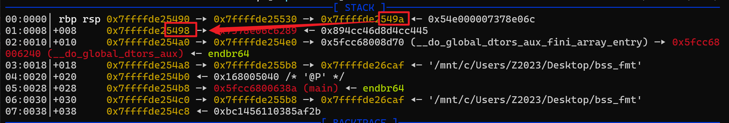移动返回地址指针