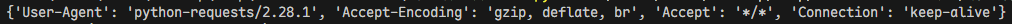 requests 默认 User-Agent