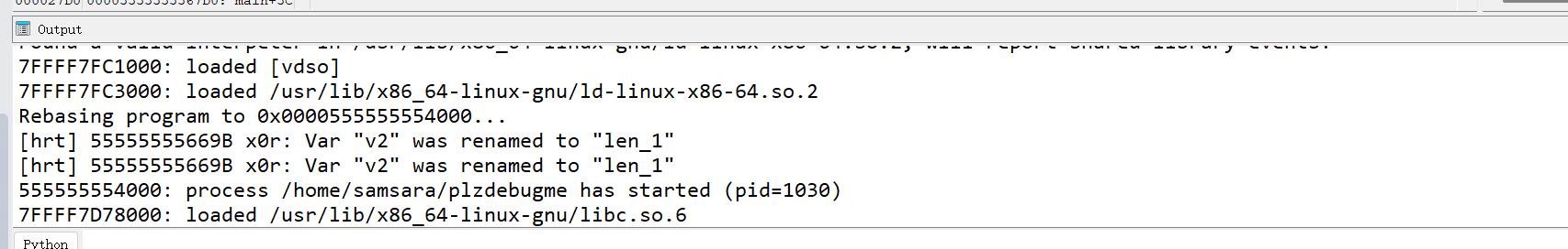 output 窗口