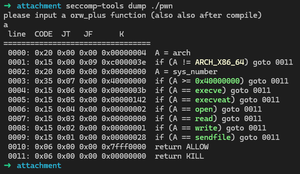 seccomp-tools 查看沙箱规则